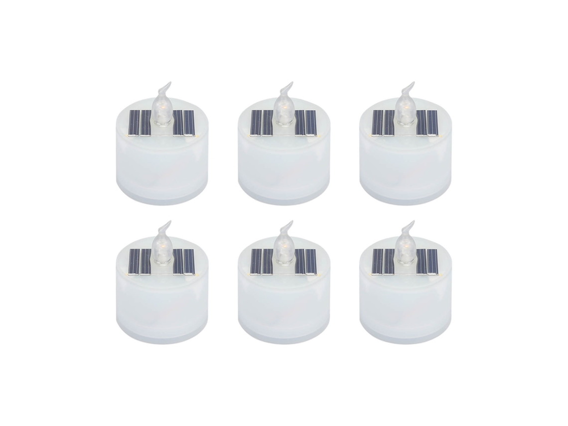 Conjunto de 6 Velas Solares Recarregáveis À Prova D'água para Uso Externo CHABERLU