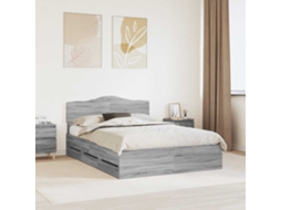 Vidaxl Estrutura Da Cama Com Gaveta Cinza Sonoma 160 X 200 Cm
