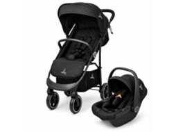 Travel System Asalvo Oslo 2 - Carrinho + Cadeira Auto Gr.0+, Dobrável A Uma Mão, Spf50+ - Preto