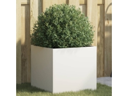 Vidaxl Vaso/floreira 42x40x39 Cm Aço Branco