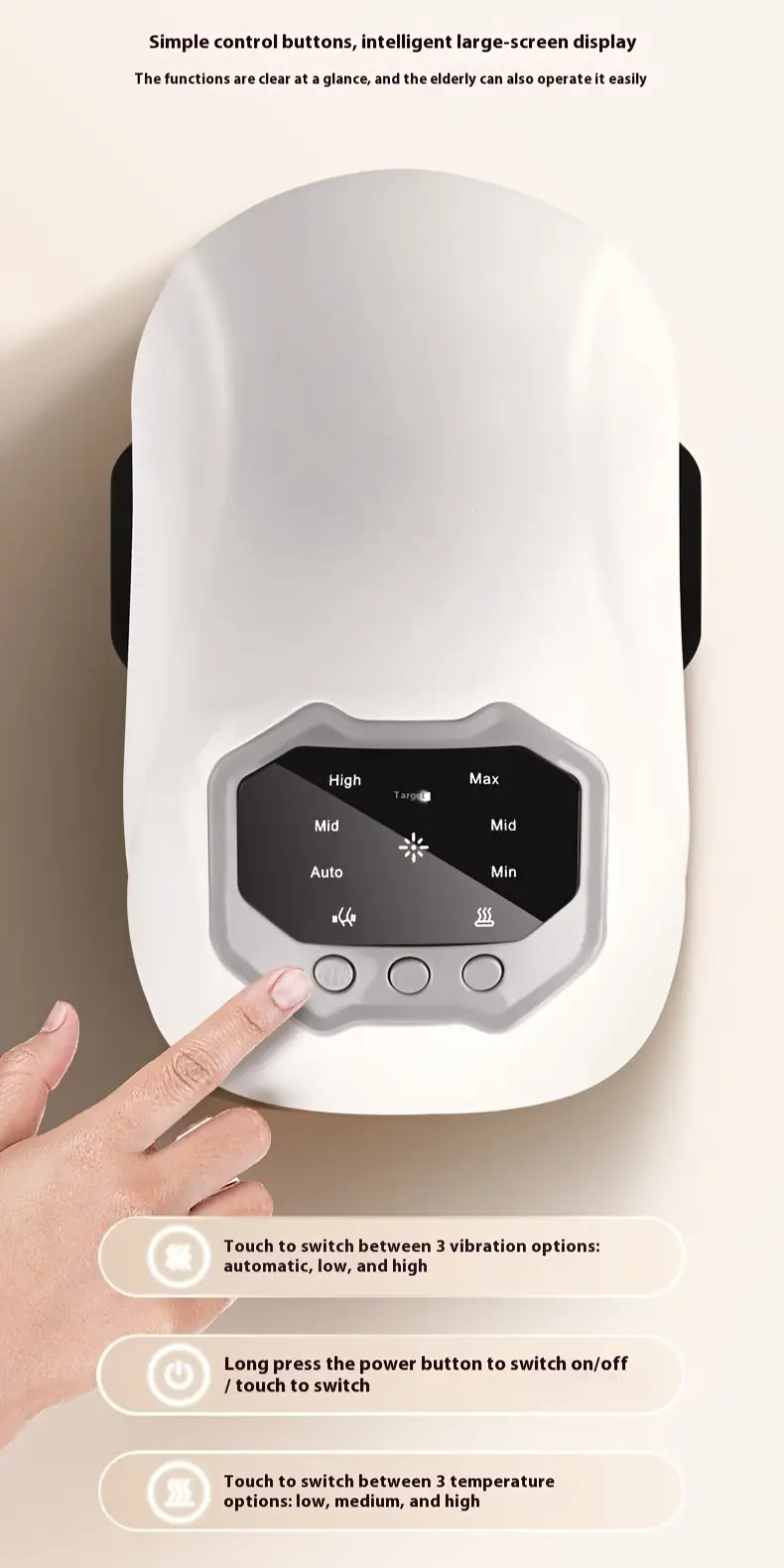 Massageador de Joelho Recarregável Usb MDUG com Calor: Vibração e Calor para Relaxamento e Alívio da Dor, Massageador de Joelho Portátil
