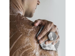 Rebe exfoliante Corporal de Silicona com Cerdas Especiais e Cabo Ergonômico para Limpeza Profunda na Ducha Cinza