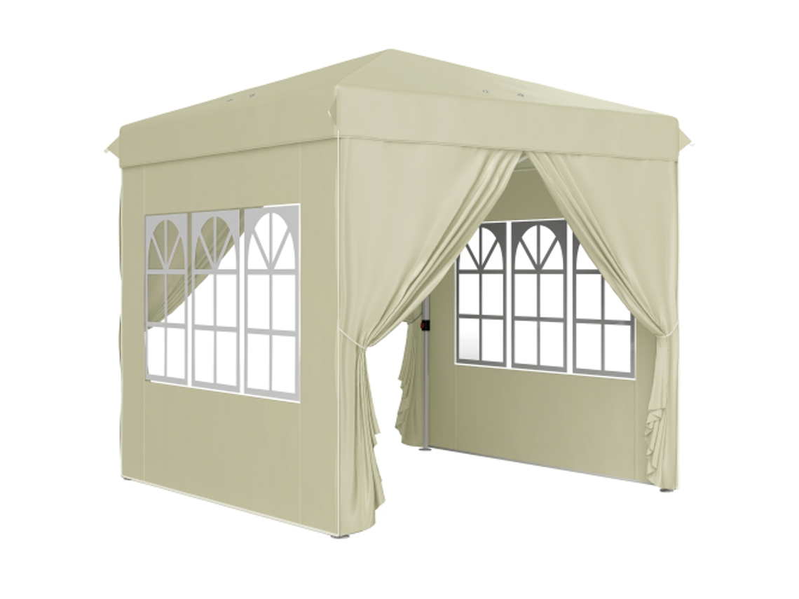 Gazebo de Jardim ZIWEI STORE Impermeável e Resistente, Dobrável com Proteção UV 50+ e 4 Painéis Laterais