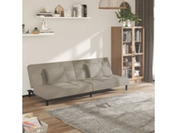Vidaxl Sofá-cama 2 Lugares Com Duas Almofadas Veludo Cinzento-claro