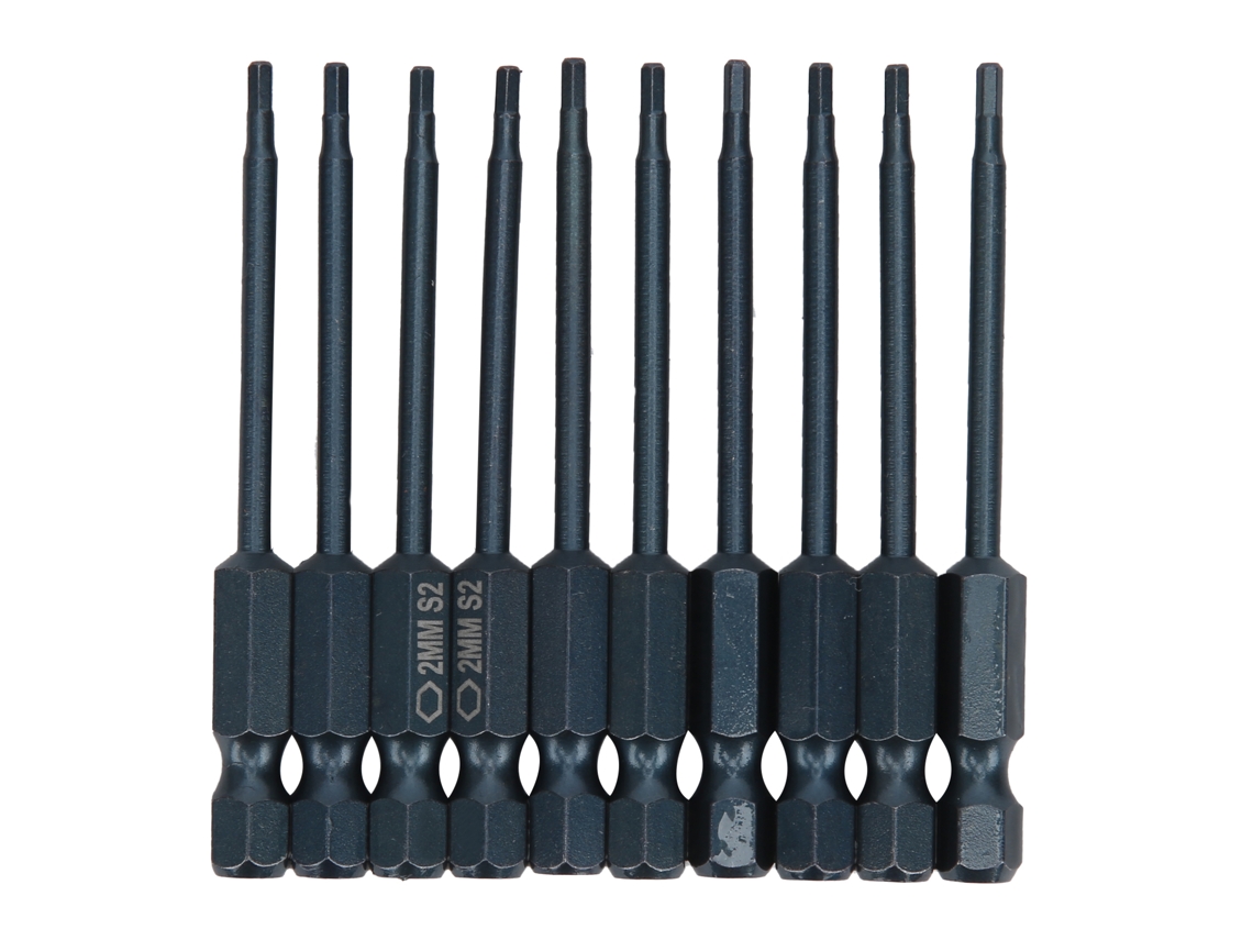 10 Peças De Parafuso De Broca Com Chave De Boca Hexagonal Aço Liga S2 6,3mm D 65mm L Ferramenta Elétrica Manual Hardware
