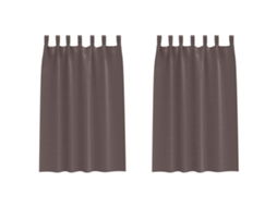 Conjunto 2 Cortinas Opacas Vidaxl Castanho Poliéster (175 X 140 Cm)