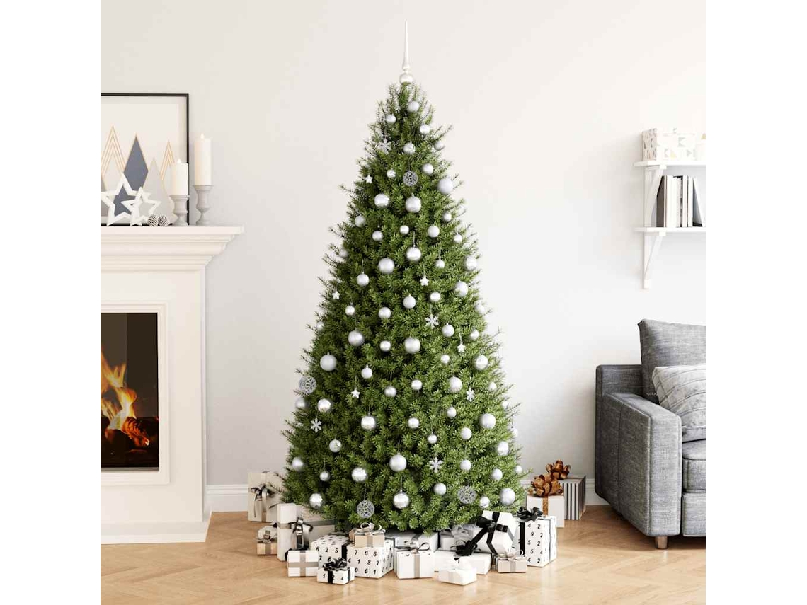 Vidaxl 111 Pcs Conjunto De Enfeites De Natal Poliestireno Prateado