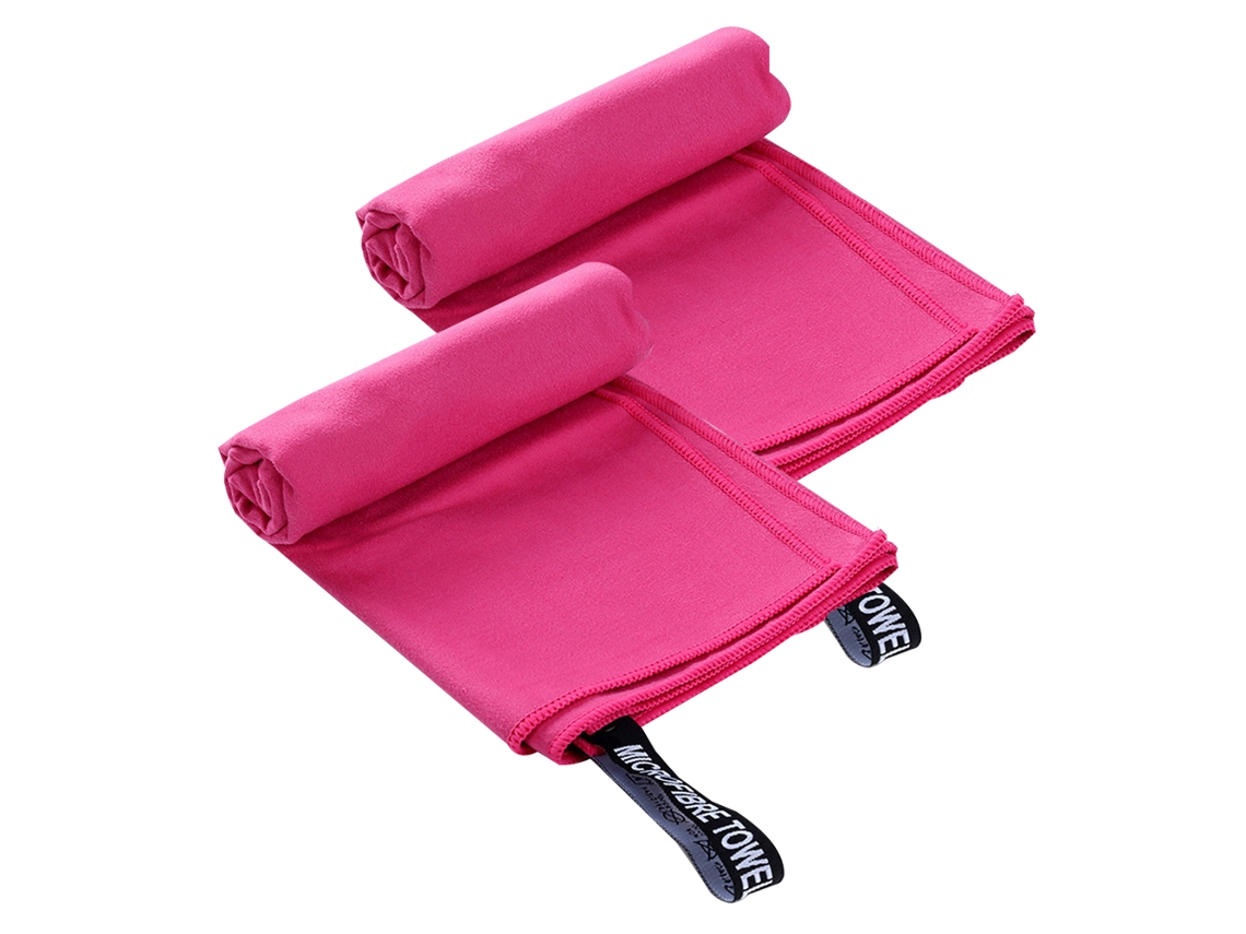 Conjunto de Toalha NEVEANCE Viagem Secagem Rápida Super Microfibra Rosa - 2pcs (Tamanho Único)