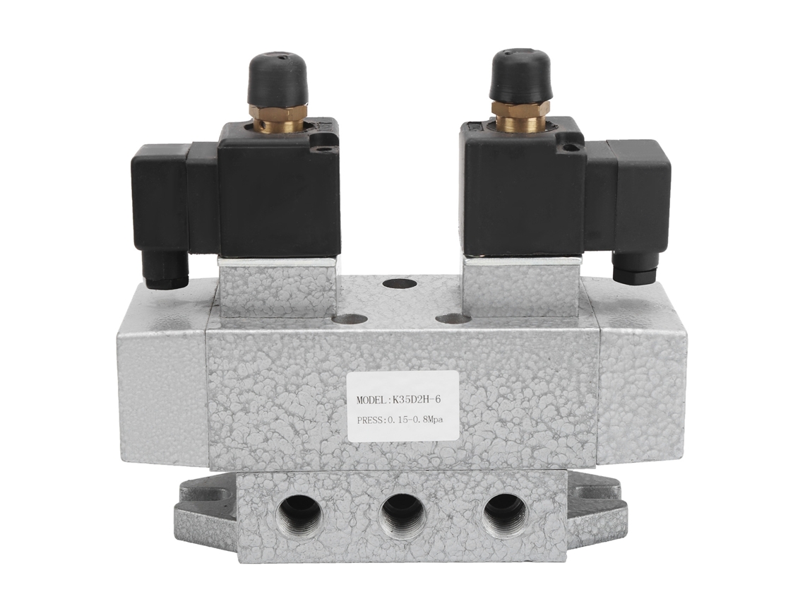 Válvula Solenoide Neumática 3 Posições 5 Vias Controle Duplo Elétrico G1/8in K35d2h-6ac110v