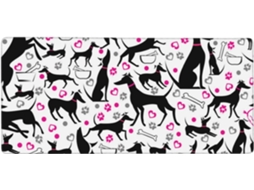 Mousepad Grande para Computador com Estampa de Galgos e Coração Pata, Base Borracha Antiderrapante, 40 X 90 Cm