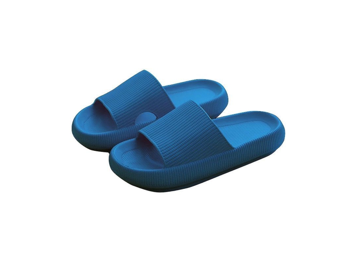 Pantufas antiderrapantes ultra macias com espuma de 4cm para inverno e verão Azul | S/MARCA