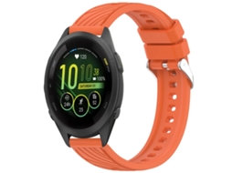 Bracelete para Garmin Forerunner 265s XIAOMOYU em Silicone Textura Listrada com Fivela de Aço Prate Laranja (18mm)