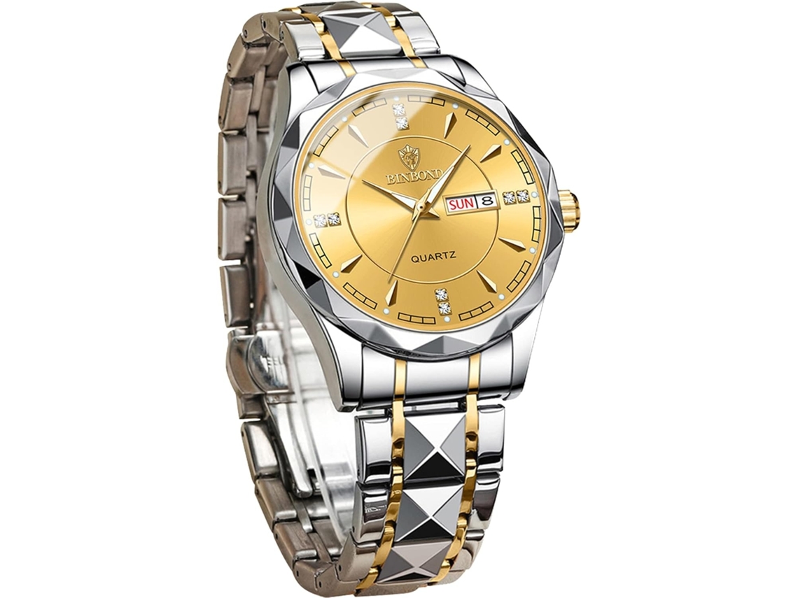 Lurelia Relógio Masculino, Movimento De Quartzo, Analógico, Data/calendário, Luminoso, Detalhes Com Strass, 42 Mm, Resistente À Água 3atm