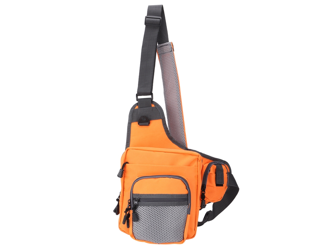 Bolsa de Pesca Multifuncional Laranja com Alças Ajustáveis