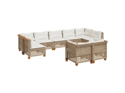 Garden Sofa Set, Garden Sofa Sets Vidaxl Bege Rattan / Vime (n/a)