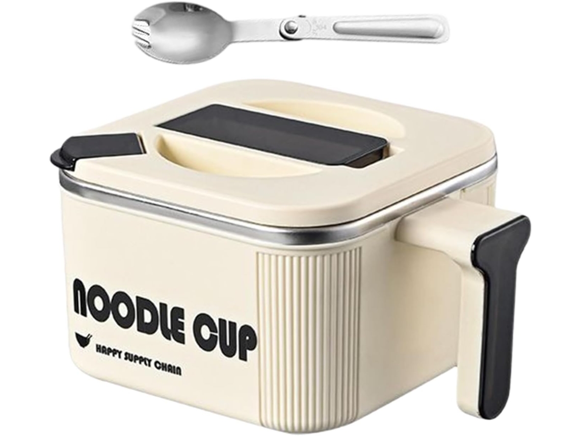 Tigelas Para Macarrão E Panela Em Aço Inoxidável Com Cabo Em Formato De Colher.