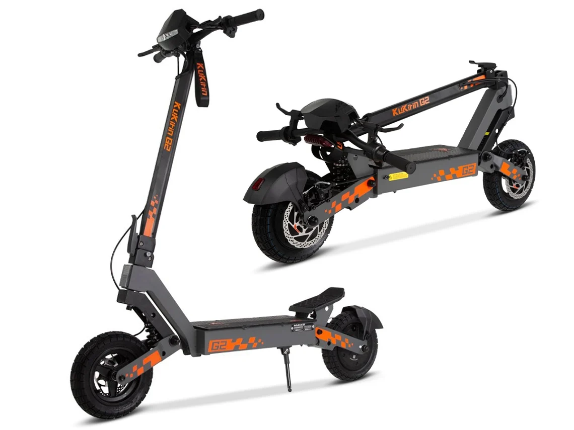 Patinete elétrico KUKIRIN G2 800W com pneus a vácuo de 10 polos e autonomia de 55-60 km (45 km/h)