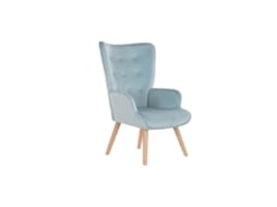 Poltrona de couro bovino marrom com estrutura de teca, 65x78x68cm (ALEXANDRA HOUSE LIVING)
