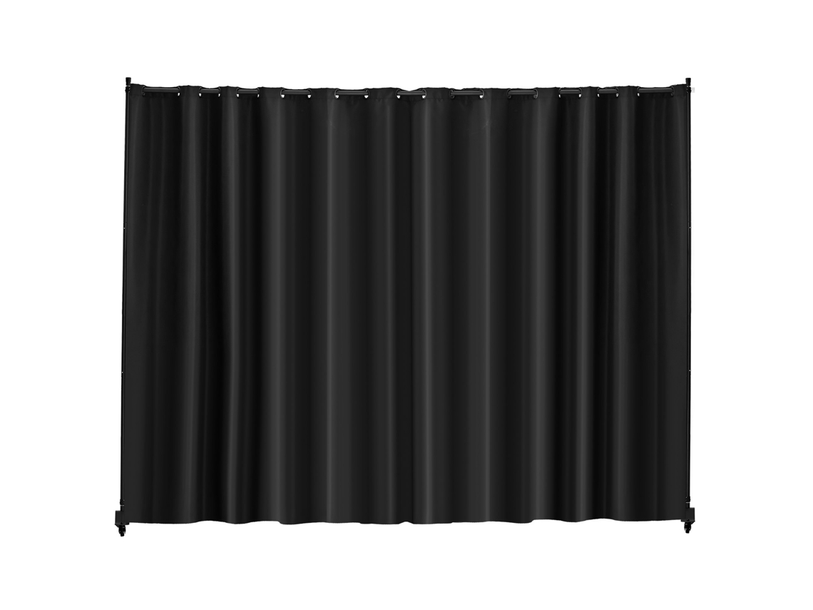 Biombo Portátil 308,5 X 45 X 245,5 Cm Com Rodas Suporte De Cortina Preto Vevor
