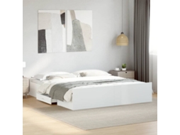Estrutura De Cama C/ Gavetas 200x200cm Derivados Madeira Branco