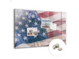 Quadro Magnético De Parede Bandeira Americana Para O Escritório Espelharte (60x40 Cm)