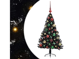 Árvore De Natal Artificial Iluminada Vidaxl Preto Pvc (120 Cm)