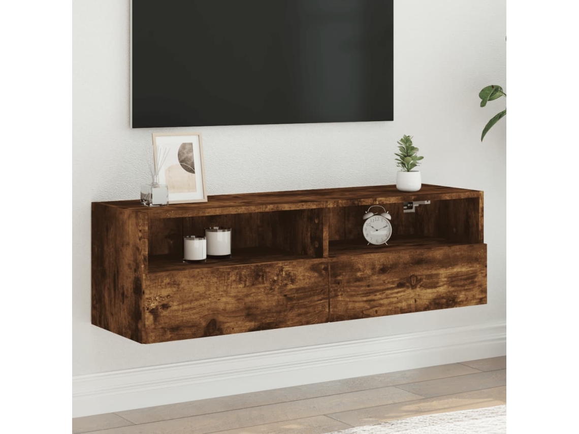 Vidaxl Móvel Parede Tv 100x30x30 Cm Derivados Madeira Carvalho Fumado
