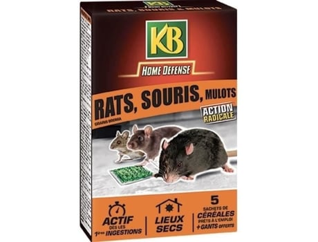 Cereais Anti Ratos, Camundongos E Camundongos Do Campo Kb Home Defense 5x25g Locais Secos Luvas Grátis