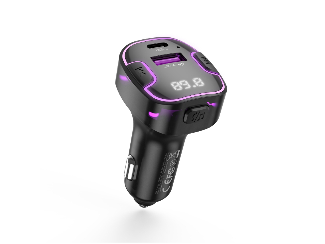 Transmissor Fm Bluetooth Veicular, Carga Rápida, Mp3, Preto