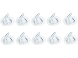 Conjunto De 10 Ganchos Adesivos Transparentes Para Parede, Em Pvc