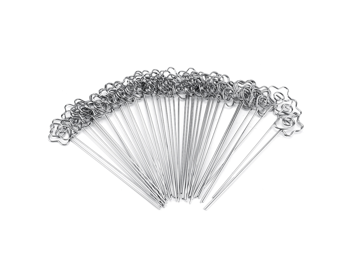 50pcs Clipes de Memo Metal Forma de Flor | S/MARCA