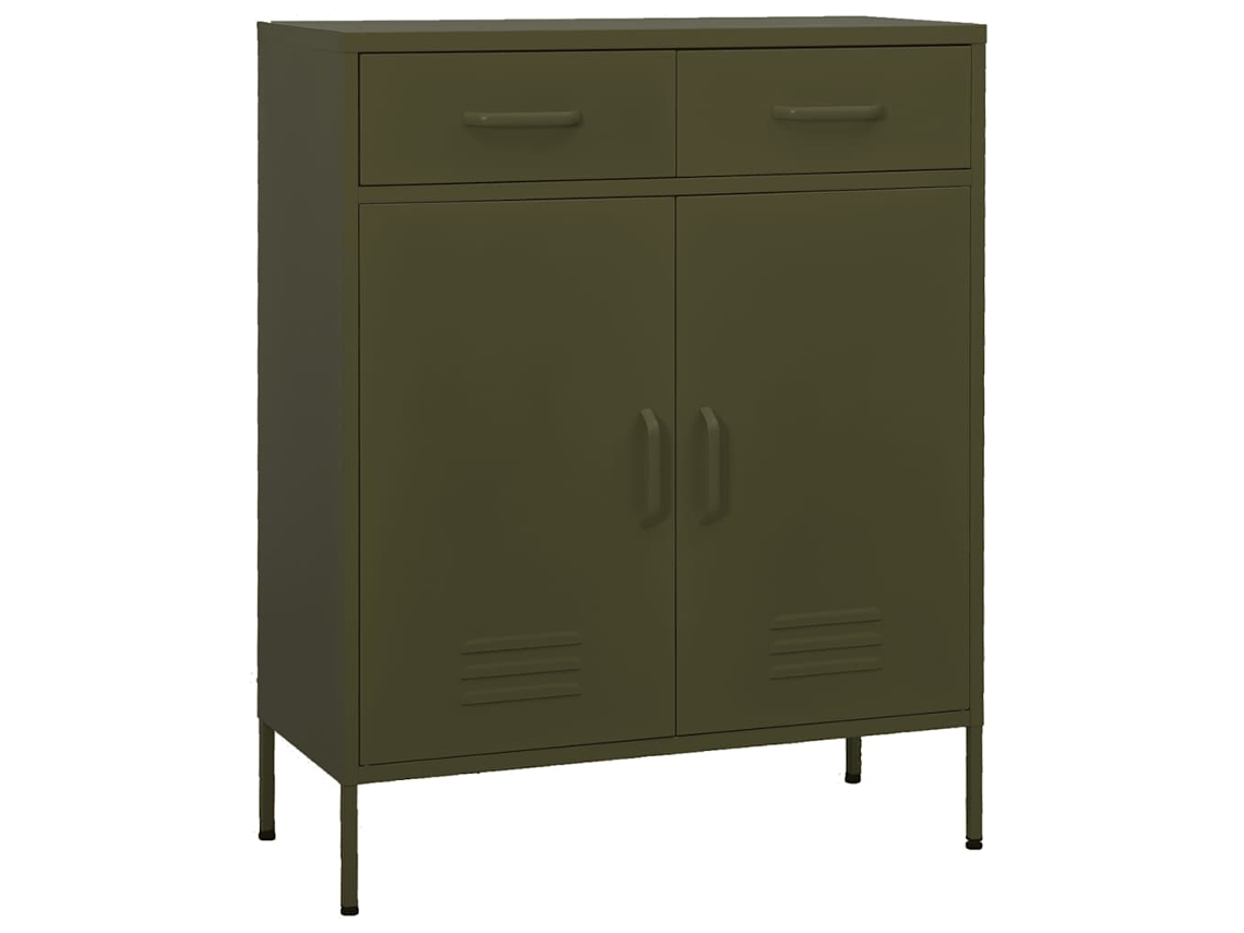 Vidaxl Armário De Arrumação Aço 80x35x101,5 Cm Verde-azeitona