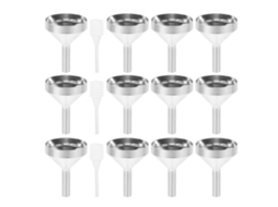 Conjunto De Mini Conta Gotas E Funis Para Perfume, 3ml, Cor Prata, Material De Alumínio E Plástico, Adequado Para