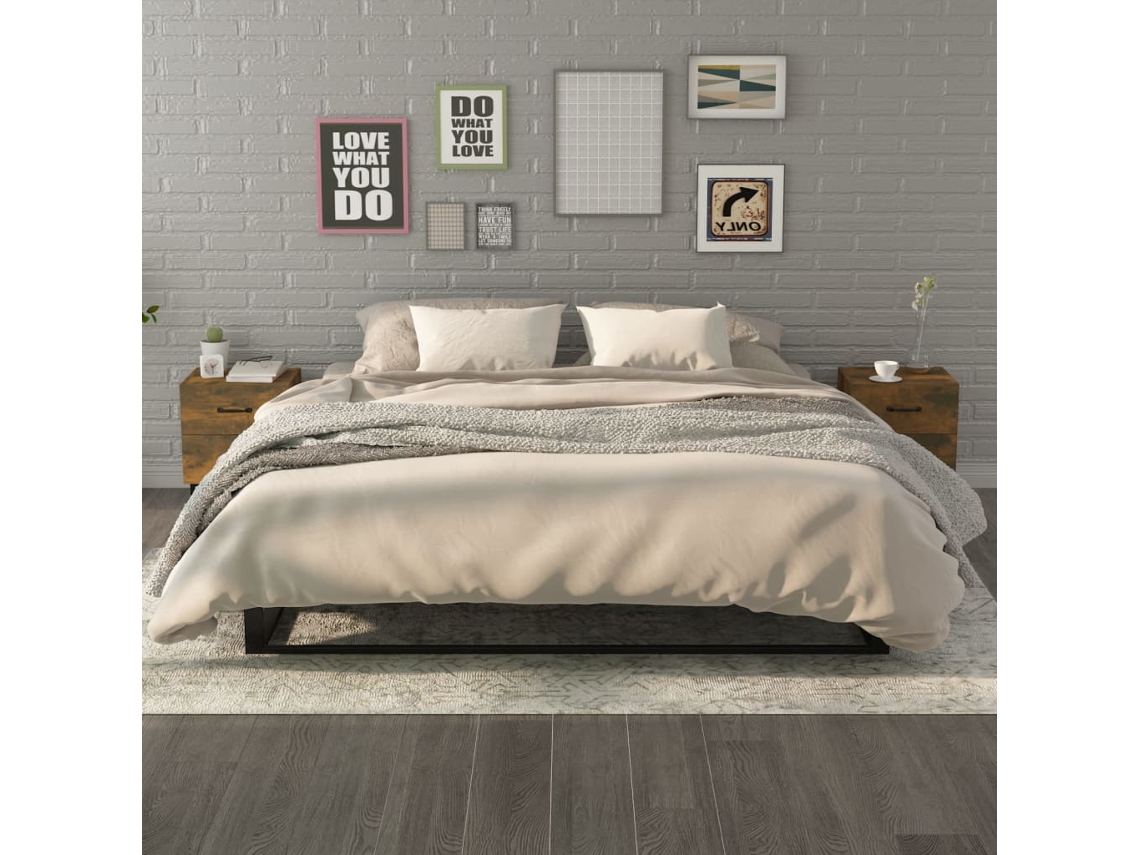 Vidaxl Mesas De Cabeceira 2 Pcs 40x35x47,5 Cm Cor Carvalho Fumado