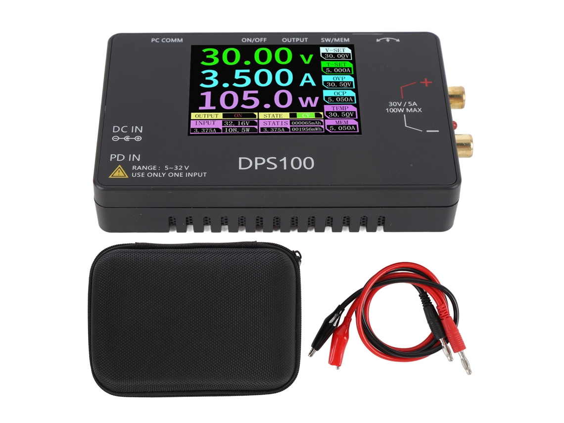 Fuente de Alimentación Dc Ajustable 100w 30v 5a Portátil Programable Variable Regulada
