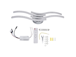 Lâmpada de Teto Led Controle Remoto Regulável 4 Braços Ondulados 64w 3000lm Sala Quarto S/MARCA