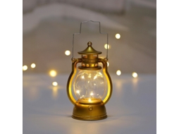 (dourado) Lâmpada De Óleo Led Retrô, Design Vintage, Funciona A Bateria, Pode Ser Pendurada.