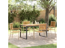 Vidaxl Conjunto De Jantar Para Jardim 5 Unid. Bege E Marrom Vime Pe