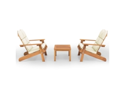 Maison Exclusive - 3 Pcs Conjunto Lounge De Jardim Adirondack Acácia Maciça