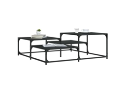 Vidaxl Mesa De Centro 107x107x40 Cm Derivados De Madeira Preto