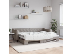 Vidaxl Sofá-cama Com Gavetão 80x200 Cm Tecido Cinzento-acastanhado