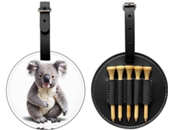 Bolsa para Tees de Golfe com Estampa de Coala Preto, Preta S/MARCA