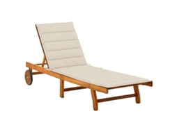 Sunlounger, Sunloungers Vidaxl Bege Madeira De Acácia (200 X 63 X 85 Cm)