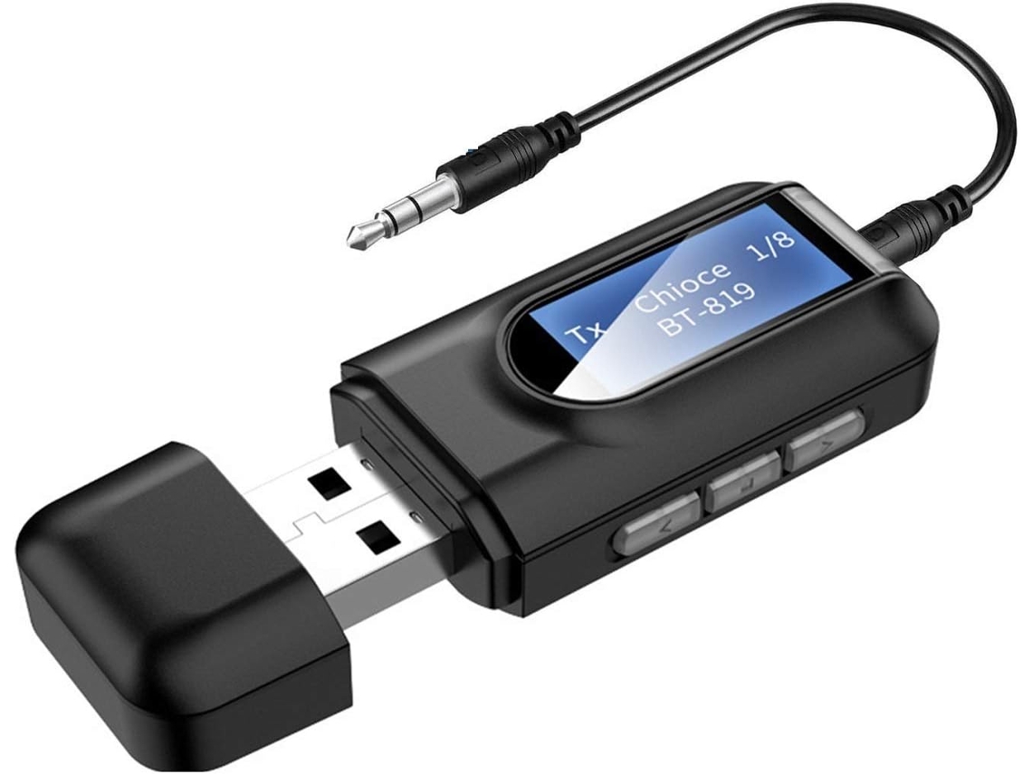 Receptor Bluetooth Áudio, 2 Em 1, Visor Lcd
