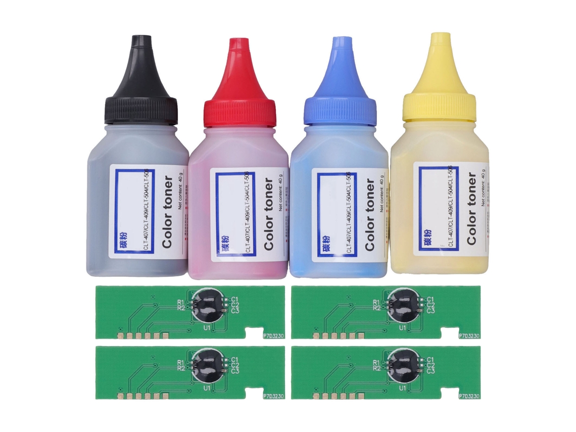 Kit de Recarga de Toner 4 Cores 2300 Páginas Alto Rendimento Pó para 406s com Chips