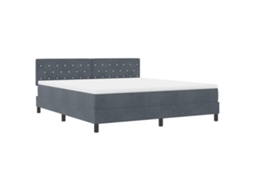 Conjunto 1 Cama Box Vidaxl Cinzento Veludo (180 X 200 Cm)