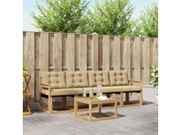 Vidaxl Conjunto De Sofás Para Exterior 5 Unid. Branco E Bege