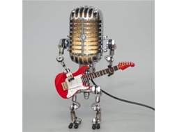 Lâmpada de Mesa Nova Line robô com microfone, estilo retrô, guitarra, regulável