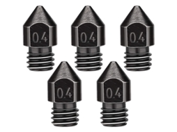 Yuru 5 Peças Bicos de Extrusora 0.4mm/1.75mm para Impressora 3d Mk8, Resistente a Altas Temperaturas com Caixa de Armazenamento