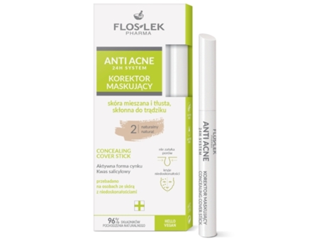 Flos Lek Pharma Natural Acne Concealer For Combination Oily Skin Shade 2 Floslek